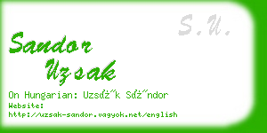 sandor uzsak business card